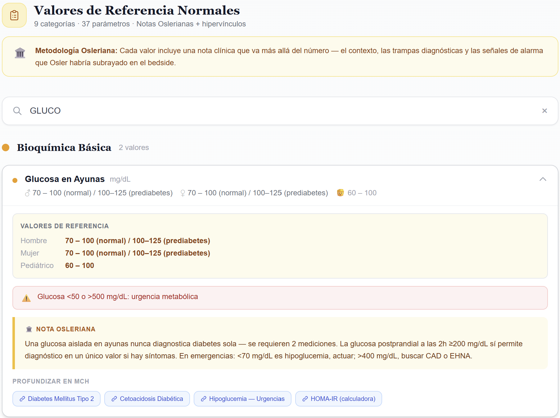 Interpretación clínica Osleriana